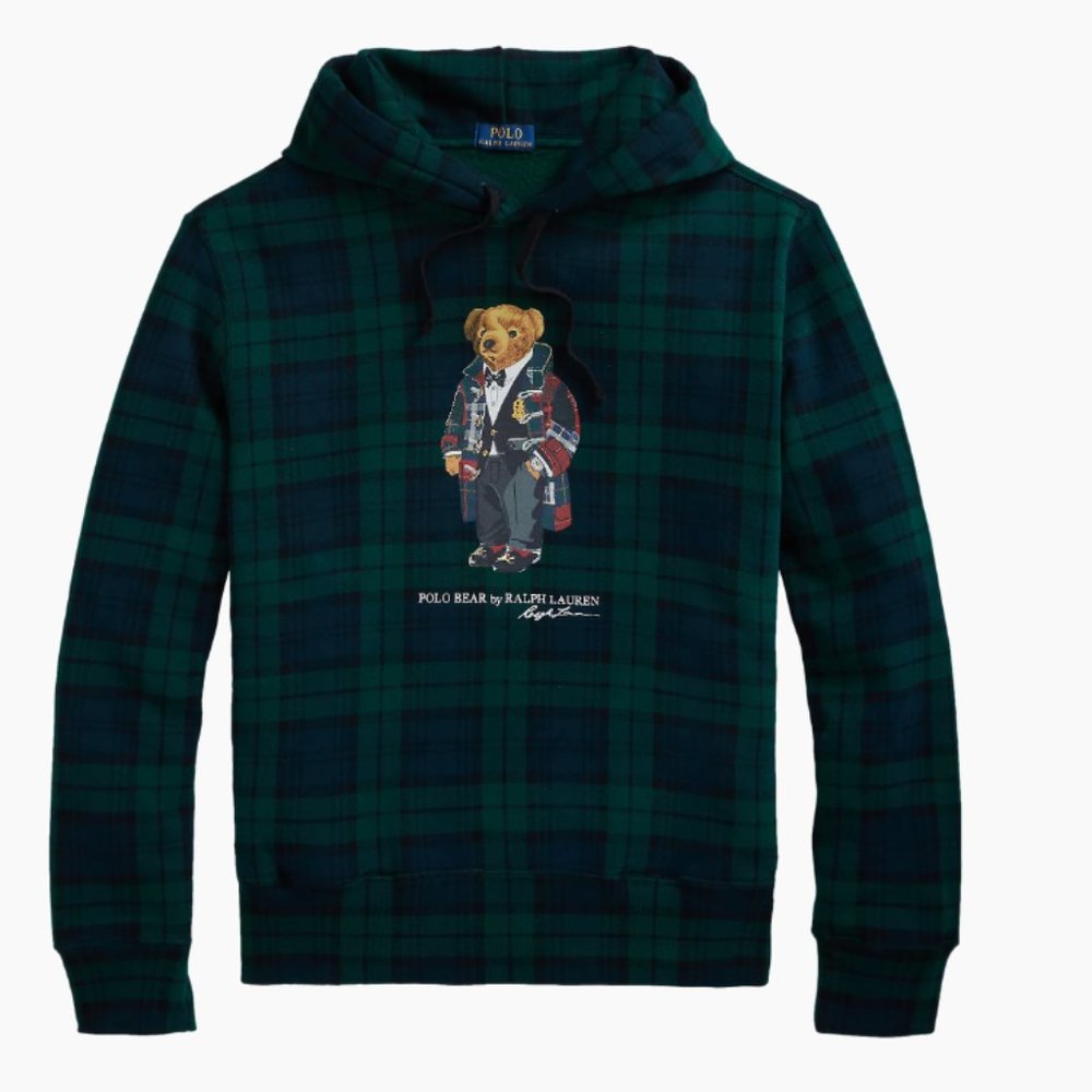 Polo Ralph Lauren  Magic Fleece Plaid Bear Hoodie, Size XL
